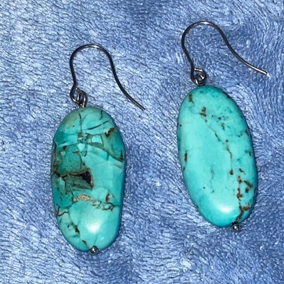 Handmade GENUINE Turquoise Earrings - 2 pair! - Picture 3 of 3